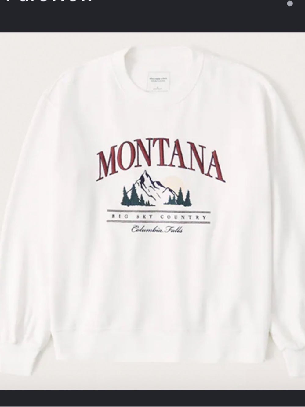 Abercrombie & Fitch White Montana Graphic Crewneck